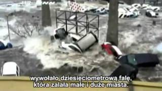 Japonia Niszczycielska siła tsunami - woda wdziera się do miasta !