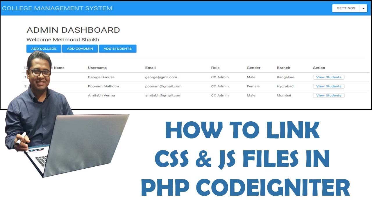 How To Set Bootstrap CSS And JS Files With Codeigniter Project Part-3 ...