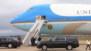 US President Arrives at the 171st Air Refueling Wing aboard Air Force One, Boeing 747-200B Aircraft