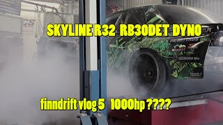 Finndrift - VLOG 5 SKYLINE R32 RB30DET DYNO 1000hp???