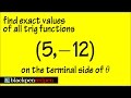 Evaluate all trig functions from a given point on the terminal side ex1