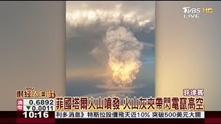 菲國塔爾火山爆發 火山灰夾帶閃電竄高空 財經大白話 20200114