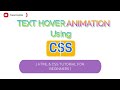 Creative Text Hover Animation using CSS | CSS Hover Effects #css