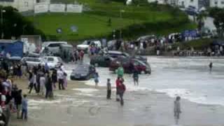 Polzeath beach Cornwall flooding summer 2008