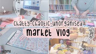 chaotic and unorganised market vlog! making scrunchies for rainy day markets VLOG 048