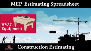 HVAC Equipment Page of the Estimating Spreadsheet