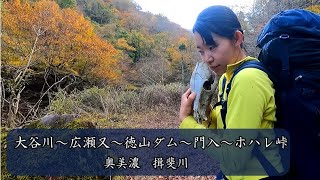 【奥美濃・揖斐川】大谷川～広瀬又～徳山ダム～門入～ホハレ峠　ダム湖畔で一泊