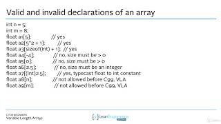 4 Variable Length Arrays