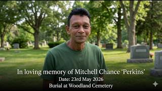 Mitchell Chance 'Perkins' (burial at Woodland cemetery)