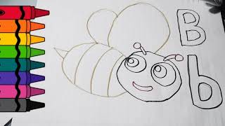 How to draw A bee - letter B- Draw with honey Bee #HoneyBee