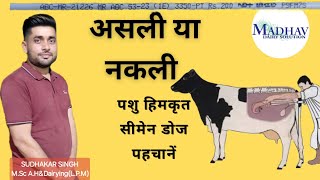 DAIRY Orignal and duplicate frozen semen /गाय और भैंस के असली और नकली SAG सीमेन की पहचान करें।