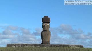 [動画素材] イースター島のモアイ像　Rapa Nui Tahai Ahu Ko Te Riku zoom out p4 060112 12