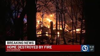 Home destroyed by fire in Old Saybrook