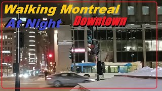 1 30 25 WALKING MONTREAL AT NIGHT DOWNTOWN OUT OF BONAVENTURE METRO STATION TO SQUARE VICTORIA