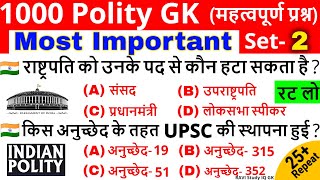 Polity important questions | Polity gk in hindi | Indian Polity & Constitution | Gk Tricks Part- 2