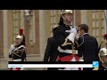 france emmanuel macron welcomes russian president vladimir putin in versailles