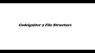 CodeIgniter 3 File Structure