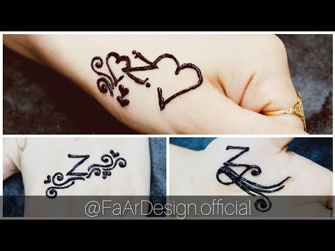 Beautiful Z Letter Mehndi Tattoo 4 Differents Mehndi Tattoos Alphabet Letter Mehndi Design