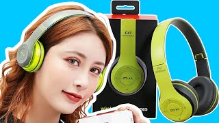 P47 , super extra bass Wireless  Headphone Over The Head Bluetooth Foldable, @accessoriesroy