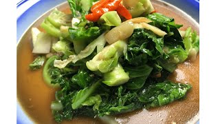 Thai Food - Stir Fried Brussels Sprout With Oyster Sauce ผัดแขนงน้ำมันหอย - All you eat