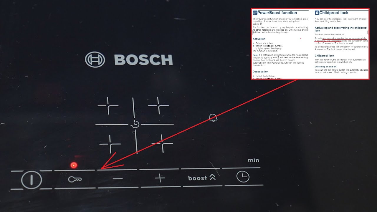 How To UNLOCK Bosch Induction Hob (Key & Child LOCK) - YouTube