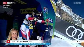Lara Gut-Behrami takes Bronze at the World Cup downhill in Cortina d'Ampezzo + Interview