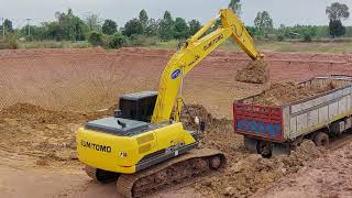 SUMITOMO SH210-F6 ขุดสระฝีมือ ดั้มมีหนึด มีดิ้น เสี่ยเอนก พิฆเนศ จัดให้ excavator and truck EP.9311