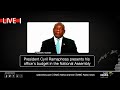 President Cyril Ramaphosa presents his office's budget in the National Assembly