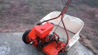 Mowing with my 2 stroke antique Jacobsen reel mower