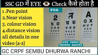 SSC GD में EYE 👁️ TEST DETAILS जानें | GC CRPF SEMBU DHURWA RANCHI|