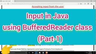 input in java using BufferedReader class (Java programming -17) #Comp_Sci#ICSE_class_10#Marathi