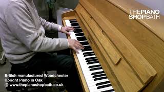 British made Woodchester Upright piano in Oak @ The Piano Shop, Bath