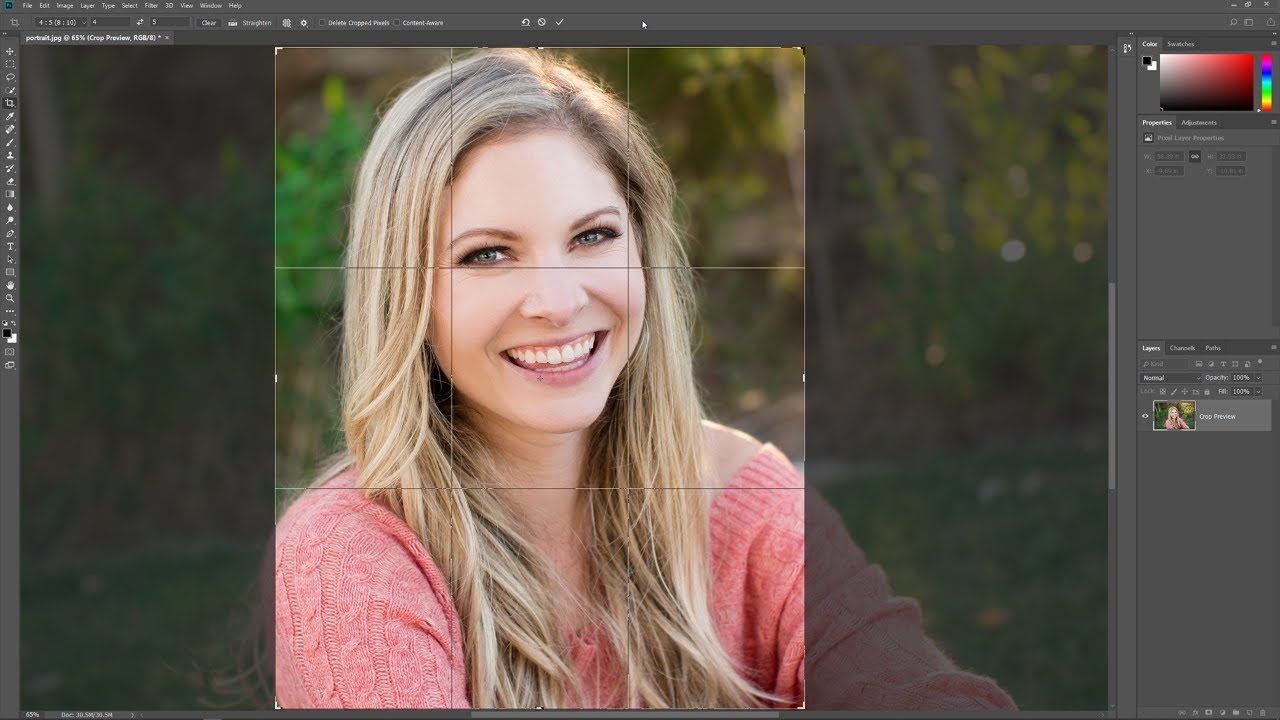 How To Crop Images In Photoshop With The Crop Tool - YouTube