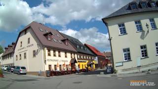 CZ: Boží Dar (Gottesgab). Karlovarský kraj. Driving across the town. Mai 2016