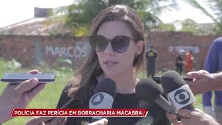 Polícia realiza perícia em borracharia macabra - Cidade Alerta