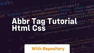 Abbr tag tutorial html css