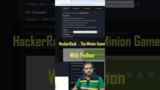 The Minion Game Hackerrank problem using Python #codewithdaneyal