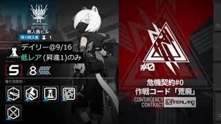 [アークナイツ]危機契約#0・無人廃ビル@9/16・低レア(昇進1)のみ・等級8