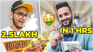 Giving @triggeredinsaan  RS 2,50,000 to spend in 1 HOUR challenge !!