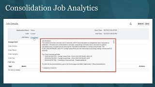 Generating Consolidation Job Analytics