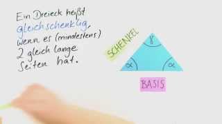 Definition: Gleichschenklige Dreiecke, Basiswinkelsatz | Mathematik | Geometrie