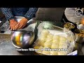 chinese street food couple egg fried rice guo kui glutinous rice rolls with sweet bean flour