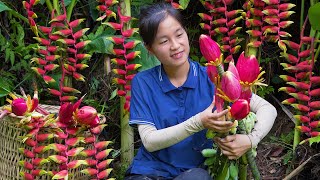 Ella Harvesting Banana Flower Phoenix Mine Goes to the market sell