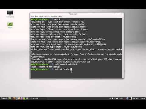 Format USB Flash Drive with command line in Linux Mint (Ubuntu) Format USB Flash Drive with command line in Linux Mint (Ubuntu)