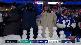 Dolphins-Bills game briefly delayed due to snowballs being thrown on the field