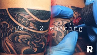 Tattoo Real-time Video Koi Fish Armband tattoo Part 2 The Shading @cnctattoo