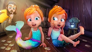 ADLEYS TWiN MERMAiD!! Melody the Lost Mermaid of pirate island is back as a Real Kid! new 3D cartoon