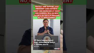 No to impeachment of vice president sara duterte protect and support the duterte family.