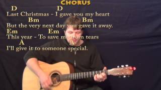 Last Christmas (Wham!) Strum Guitar Cover Lesson in D with Chords/Lyrics