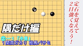 【囲碁】定石を覚えて２目強くなろう！【小目の１間高ガカリ - 桂馬バサミ①】